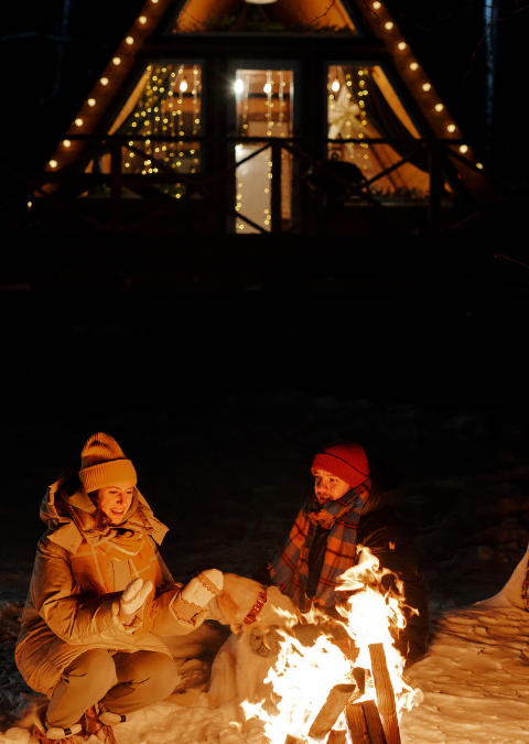 Diner dans une dameuse à Courchevel